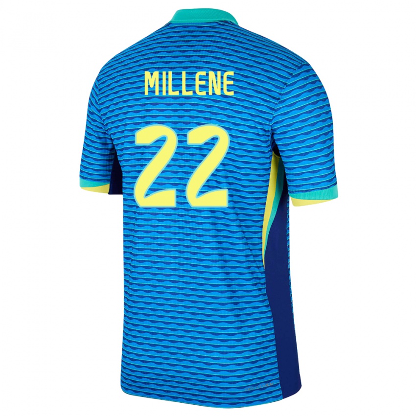 Niño Camiseta Brasil Millene #22 Azul 2ª Equipación 24-26 La Camisa Chile