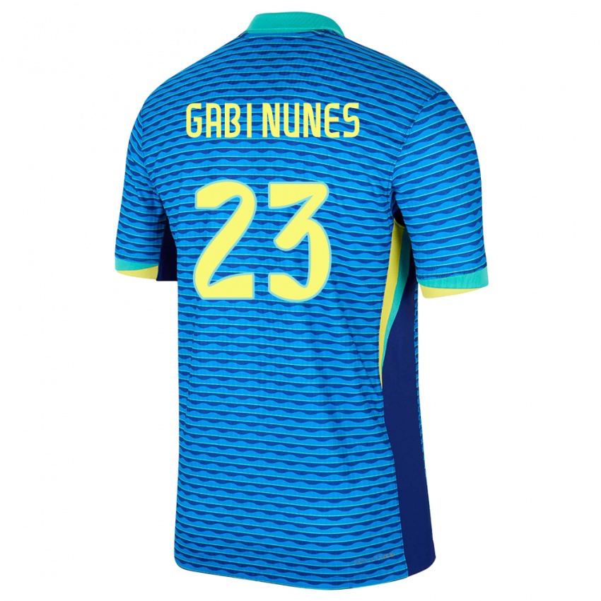 Niño Camiseta Brasil Gabi Nunes #23 Azul 2ª Equipación 24-26 La Camisa Chile