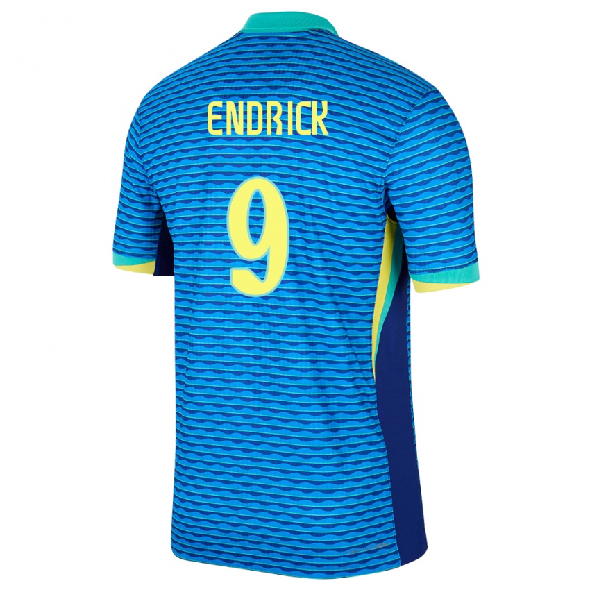 Niño Camiseta Brasil Endrick #9 Azul 2ª Equipación 24-26 La Camisa Chile