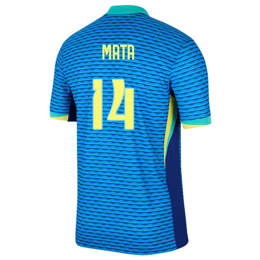 Niño Camiseta Brasil Da Mata #14 Azul 2ª Equipación 24-26 La Camisa Chile