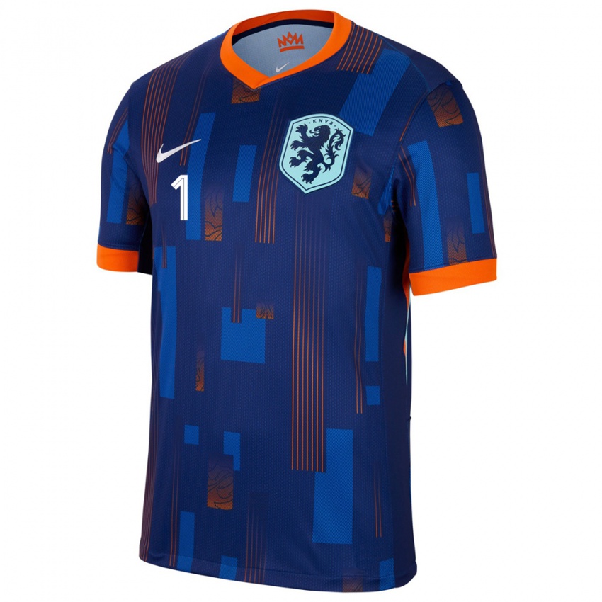 Niño Camiseta Países Bajos Sari Van Veenendaal #1 Azul 2ª Equipación 24-26 La Camisa Chile