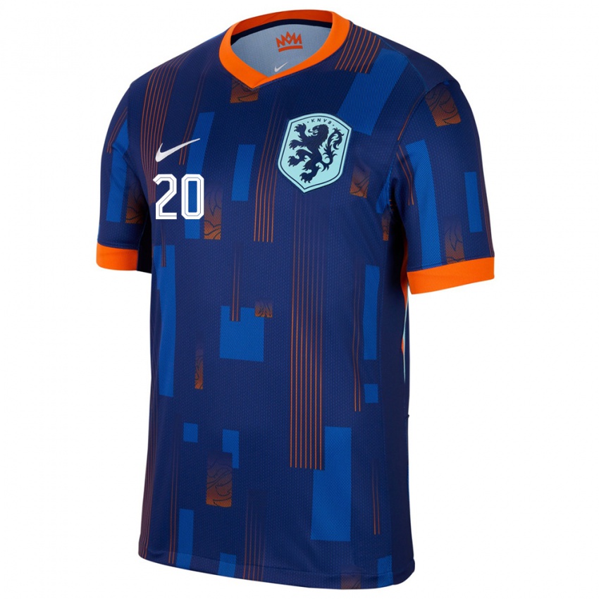 Niño Camiseta Países Bajos Teun Koopmeiners #20 Azul 2ª Equipación 24-26 La Camisa Chile