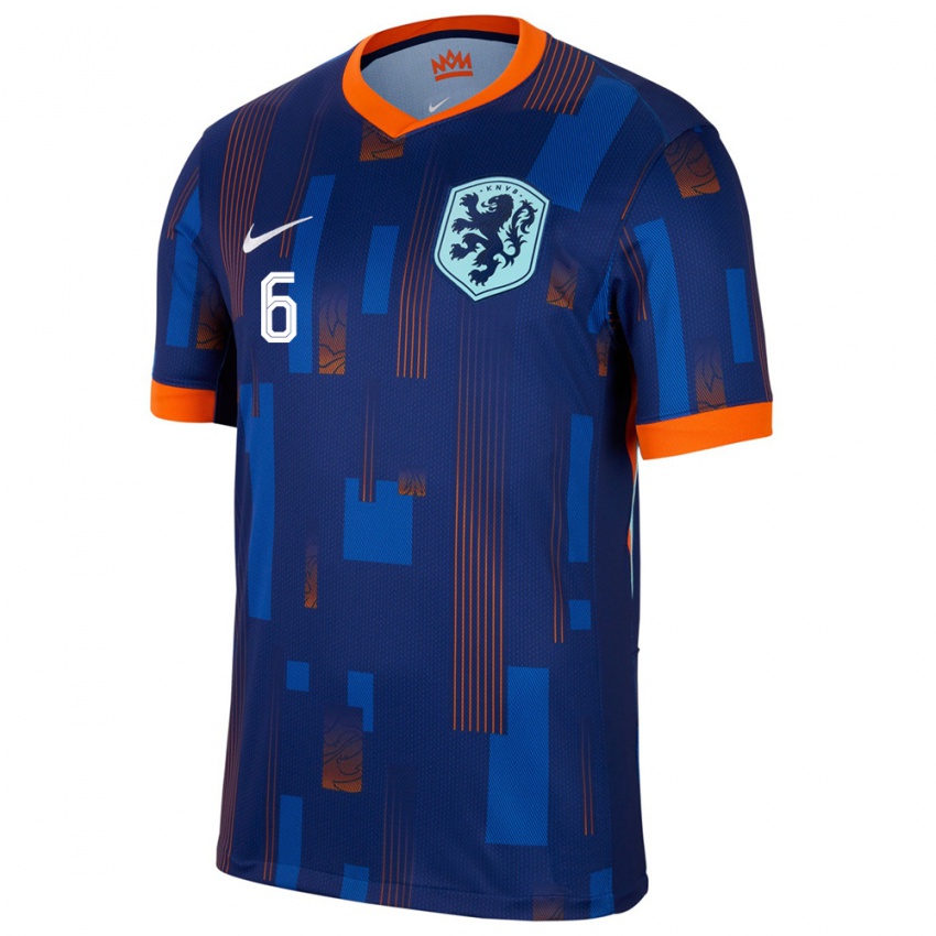 Niño Camiseta Países Bajos Timo Zaal #6 Azul 2ª Equipación 24-26 La Camisa Chile