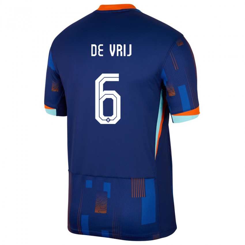 Niño Camiseta Países Bajos Stefan De Vrij #6 Azul 2ª Equipación 24-26 La Camisa Chile