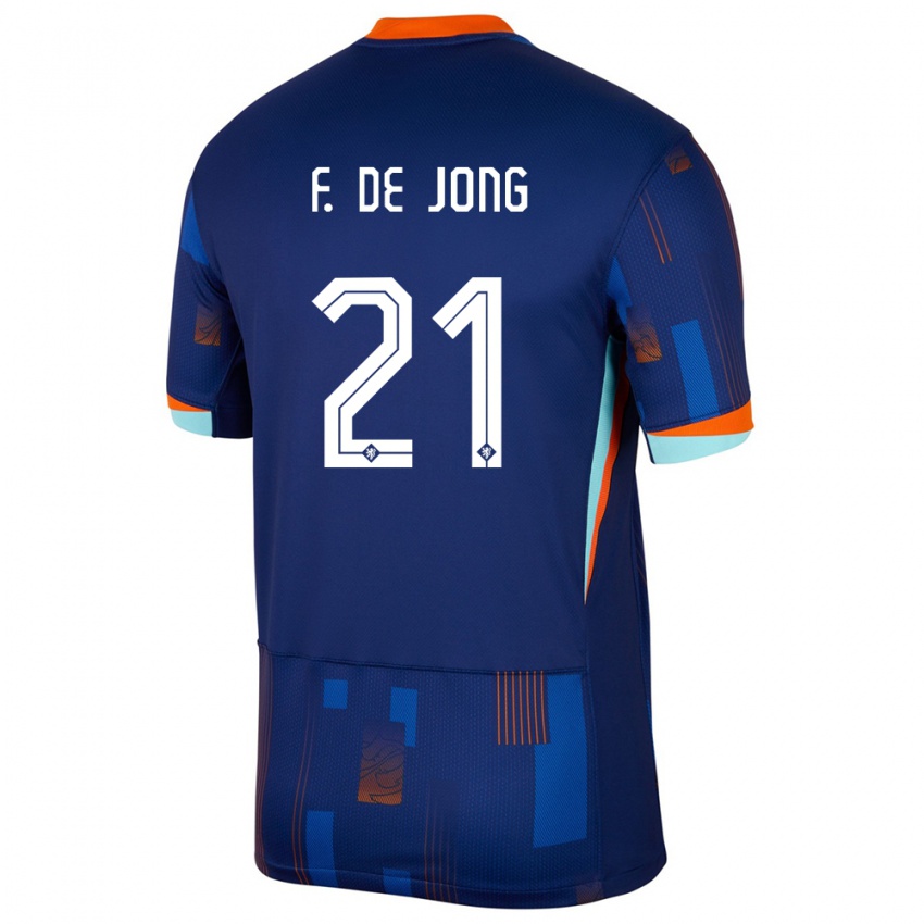 Niño Camiseta Países Bajos Frenkie De Jong #21 Azul 2ª Equipación 24-26 La Camisa Chile