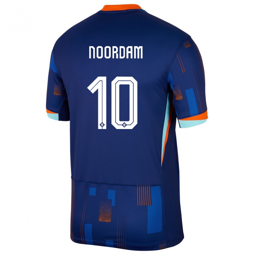 Niño Camiseta Países Bajos Nadine Noordam #10 Azul 2ª Equipación 24-26 La Camisa Chile