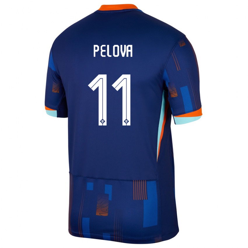 Niño Camiseta Países Bajos Victoria Pelova #11 Azul 2ª Equipación 24-26 La Camisa Chile