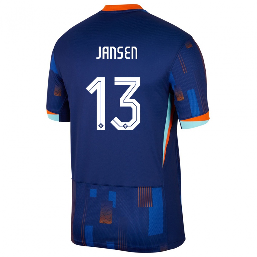 Niño Camiseta Países Bajos Renate Jansen #13 Azul 2ª Equipación 24-26 La Camisa Chile