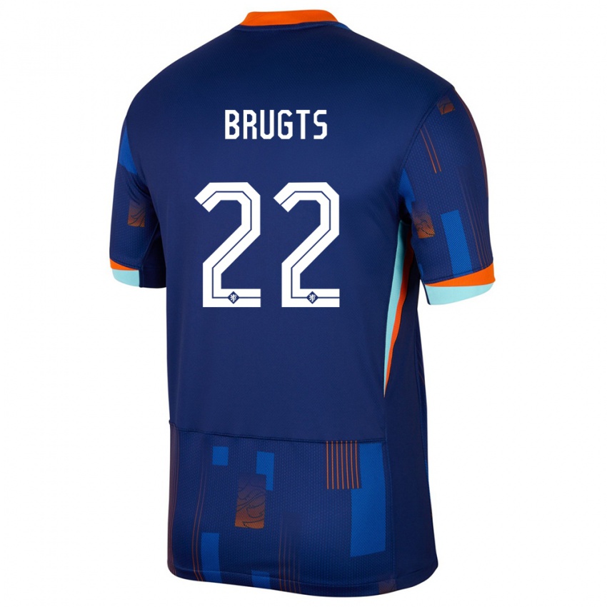 Niño Camiseta Países Bajos Esmee Brugts #22 Azul 2ª Equipación 24-26 La Camisa Chile