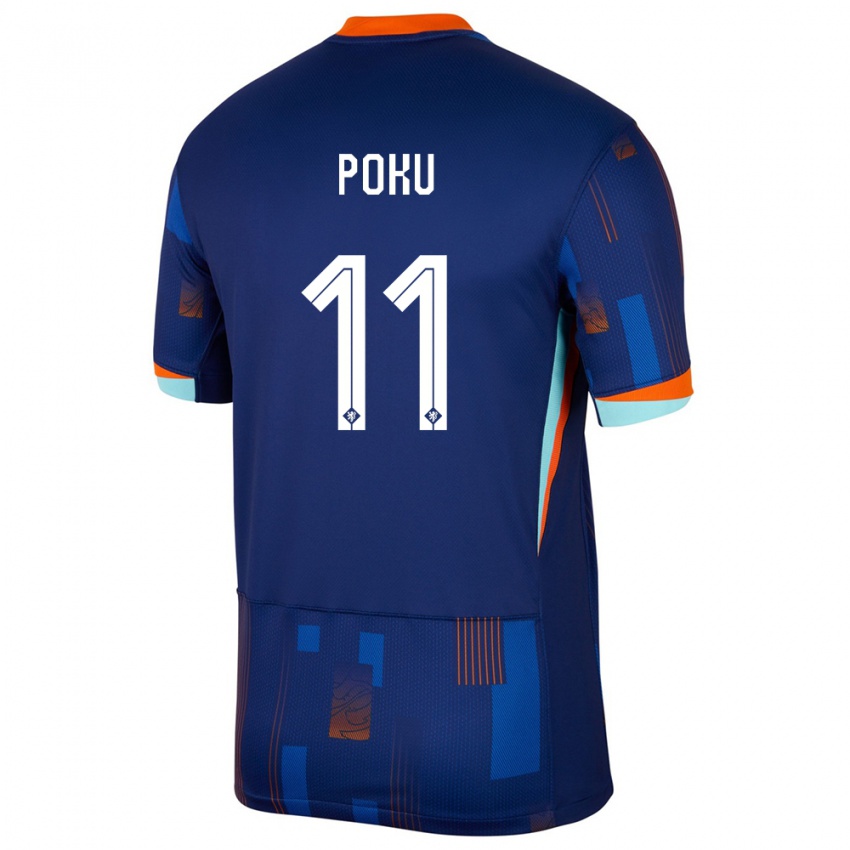 Niño Camiseta Países Bajos Ernest Poku #11 Azul 2ª Equipación 24-26 La Camisa Chile