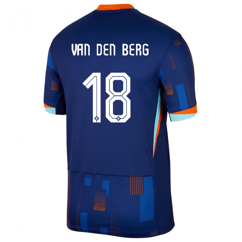 Niño Camiseta Países Bajos Rav Van Den Berg #18 Azul 2ª Equipación 24-26 La Camisa Chile