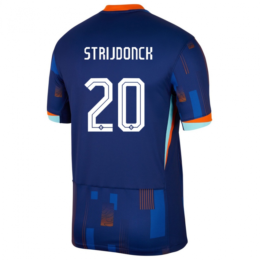 Niño Camiseta Países Bajos Bayren Strijdonck #20 Azul 2ª Equipación 24-26 La Camisa Chile