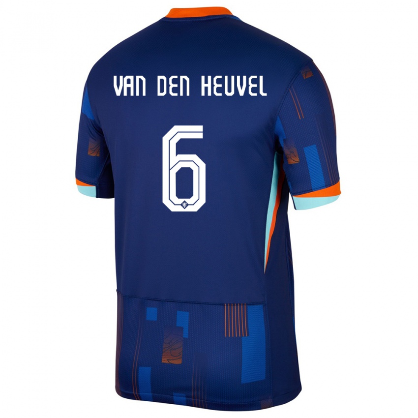 Niño Camiseta Países Bajos Tim Van Den Heuvel #6 Azul 2ª Equipación 24-26 La Camisa Chile