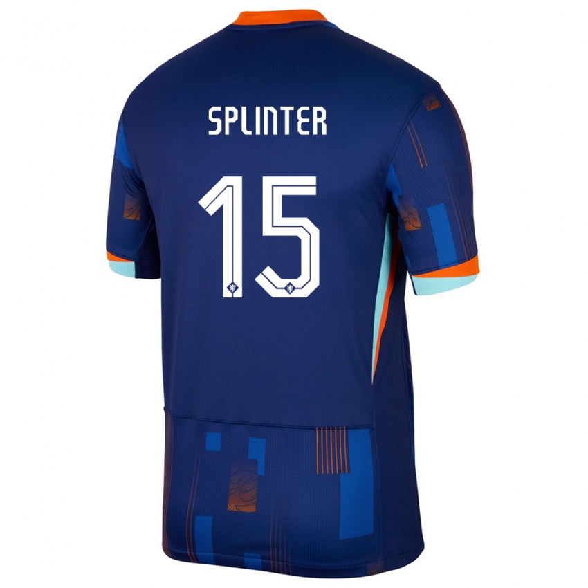 Niño Camiseta Países Bajos Ilias Splinter #15 Azul 2ª Equipación 24-26 La Camisa Chile