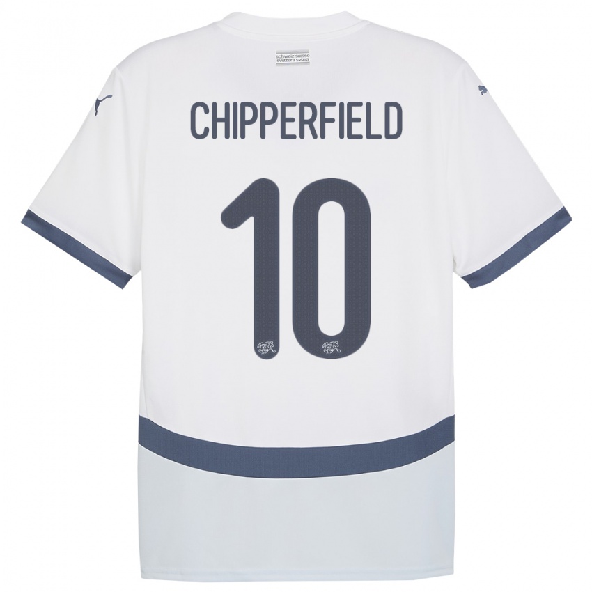 Niño Camiseta Suiza Liam Chipperfield #10 Blanco 2ª Equipación 24-26 La Camisa Chile