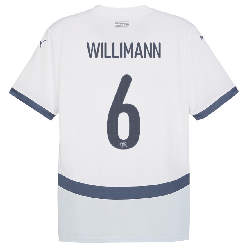 Niño Camiseta Suiza Mauricio Willimann #6 Blanco 2ª Equipación 24-26 La Camisa Chile