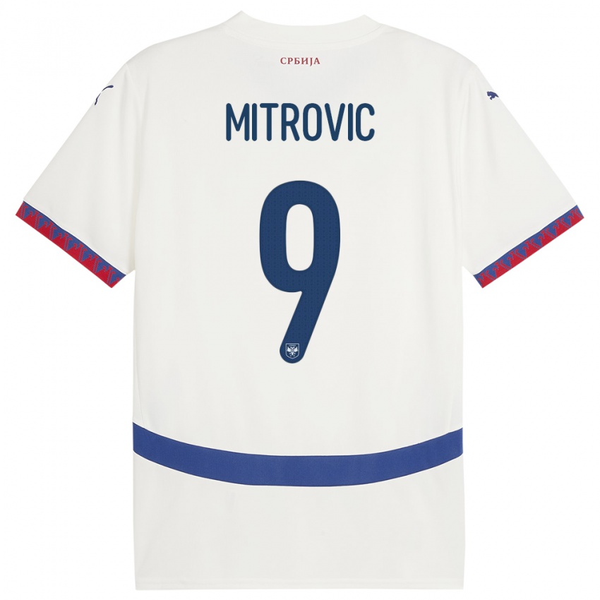 Niño Camiseta Serbia Aleksandar Mitrovic #9 Blanco 2ª Equipación 24-26 La Camisa Chile