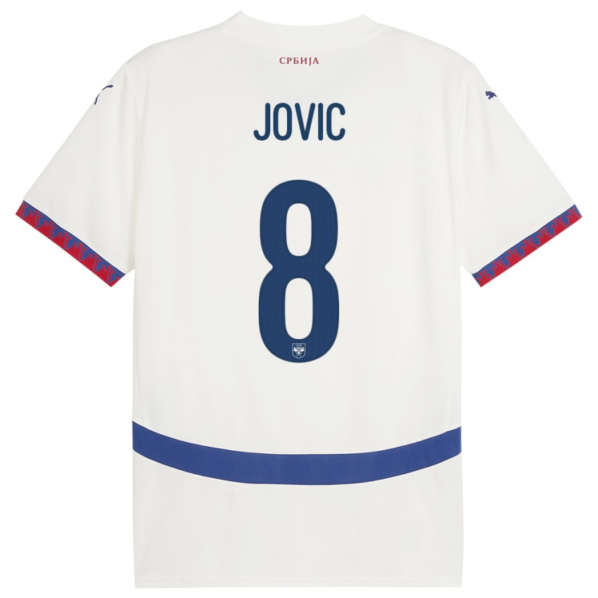 Niño Camiseta Serbia Luka Jovic #8 Blanco 2ª Equipación 24-26 La Camisa Chile