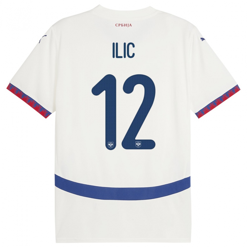 Niño Camiseta Serbia Marko Ilic #12 Blanco 2ª Equipación 24-26 La Camisa Chile