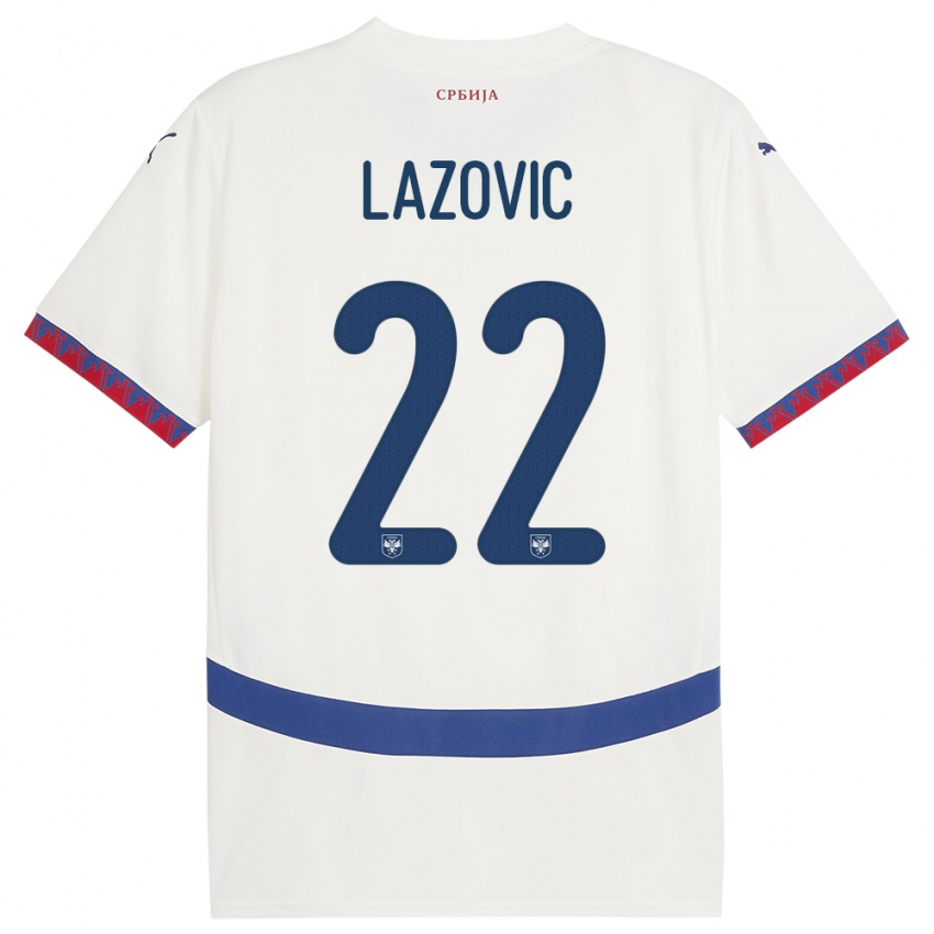 Niño Camiseta Serbia Darko Lazovic #22 Blanco 2ª Equipación 24-26 La Camisa Chile