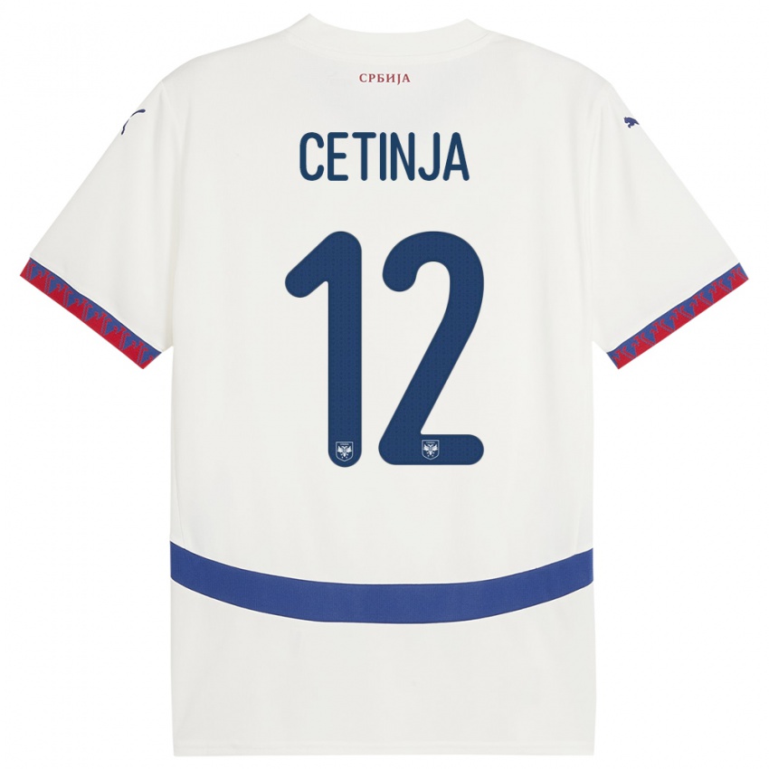 Niño Camiseta Serbia Sara Cetinja #12 Blanco 2ª Equipación 24-26 La Camisa Chile