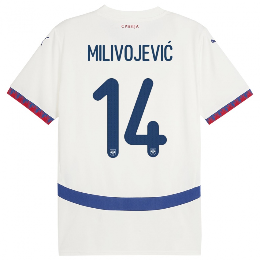 Niño Camiseta Serbia Vesna Milivojevic #14 Blanco 2ª Equipación 24-26 La Camisa Chile