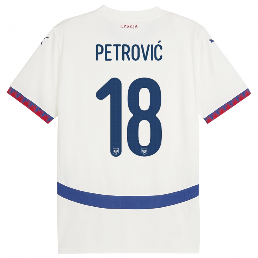 Niño Camiseta Serbia Emilija Petrovic #18 Blanco 2ª Equipación 24-26 La Camisa Chile