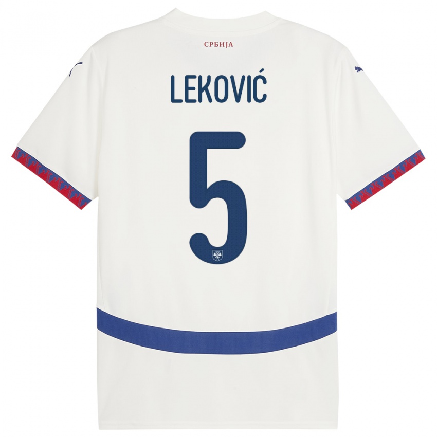 Niño Camiseta Serbia Stefan Lekovic #5 Blanco 2ª Equipación 24-26 La Camisa Chile