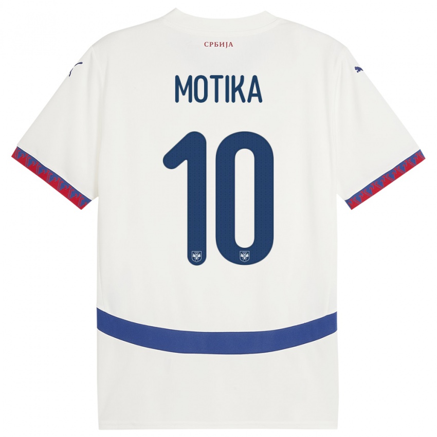 Niño Camiseta Serbia Nemanja Motika #10 Blanco 2ª Equipación 24-26 La Camisa Chile