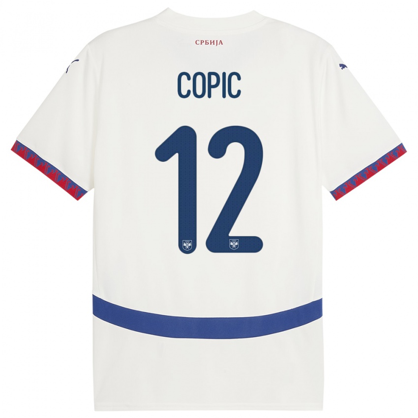 Niño Camiseta Serbia Marko Copic #12 Blanco 2ª Equipación 24-26 La Camisa Chile