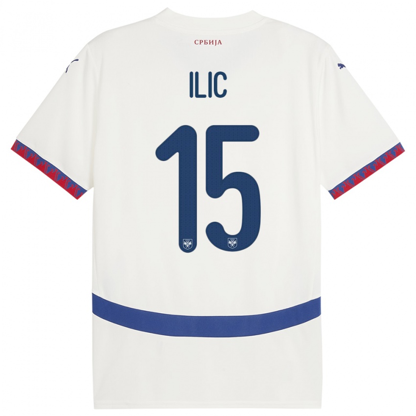 Niño Camiseta Serbia Mihajlo Ilic #15 Blanco 2ª Equipación 24-26 La Camisa Chile