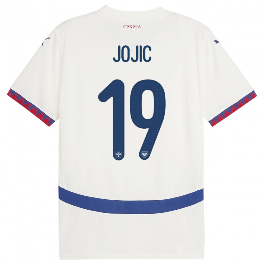 Niño Camiseta Serbia Nikola Jojic #19 Blanco 2ª Equipación 24-26 La Camisa Chile