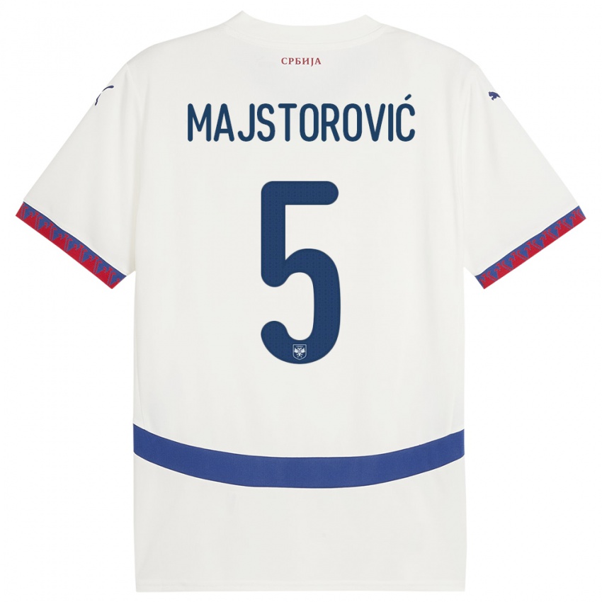 Niño Camiseta Serbia Milan Majstorovic #5 Blanco 2ª Equipación 24-26 La Camisa Chile