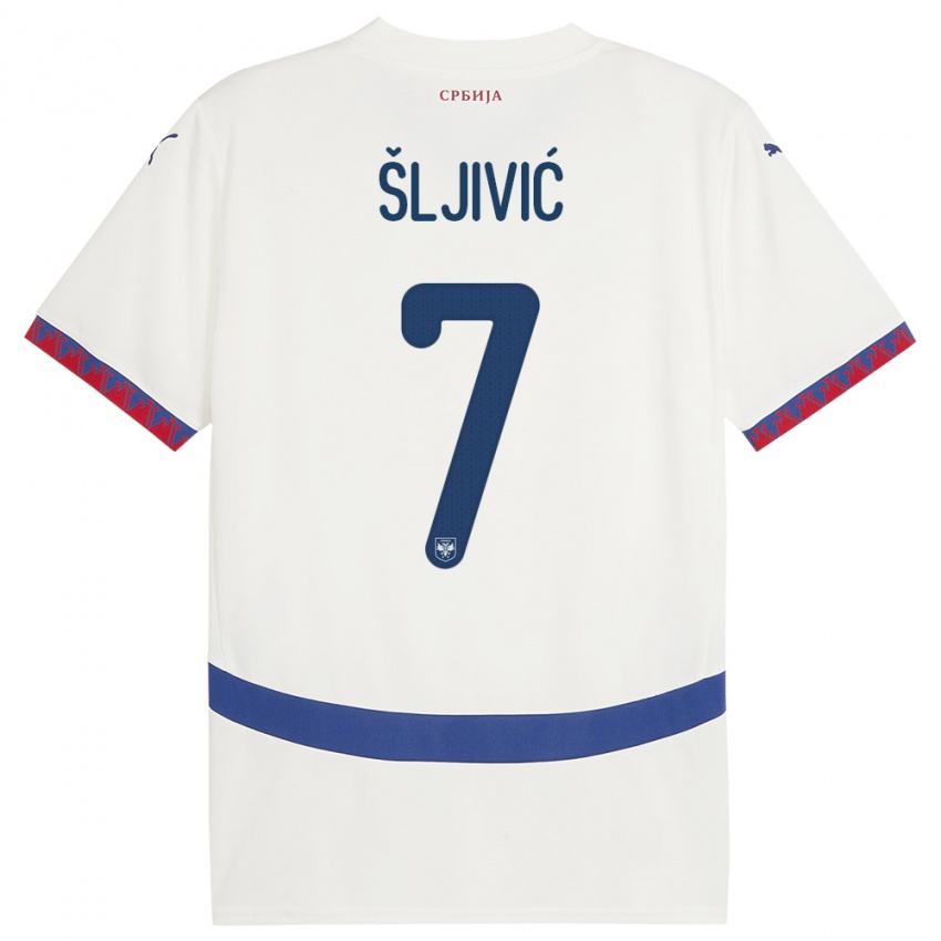 Niño Camiseta Serbia Jovan Sljivic #7 Blanco 2ª Equipación 24-26 La Camisa Chile