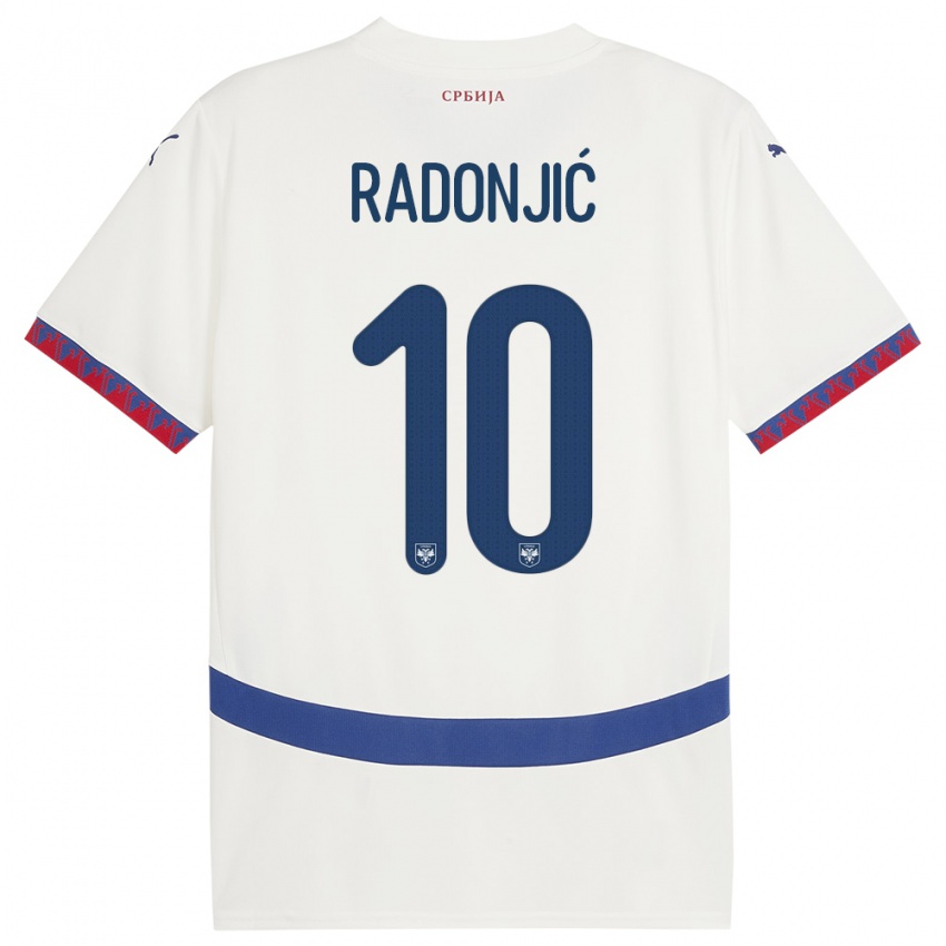 Niño Camiseta Serbia Mateja Radonjic #10 Blanco 2ª Equipación 24-26 La Camisa Chile