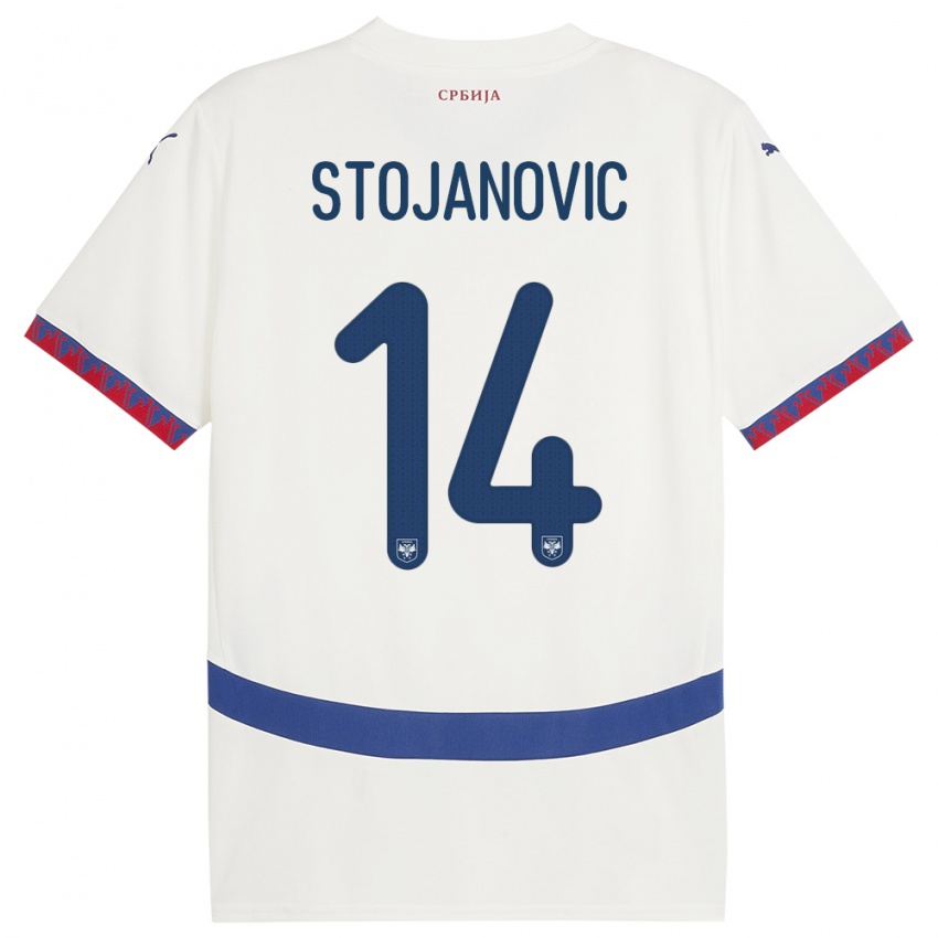 Niño Camiseta Serbia Matija Stojanovic #14 Blanco 2ª Equipación 24-26 La Camisa Chile