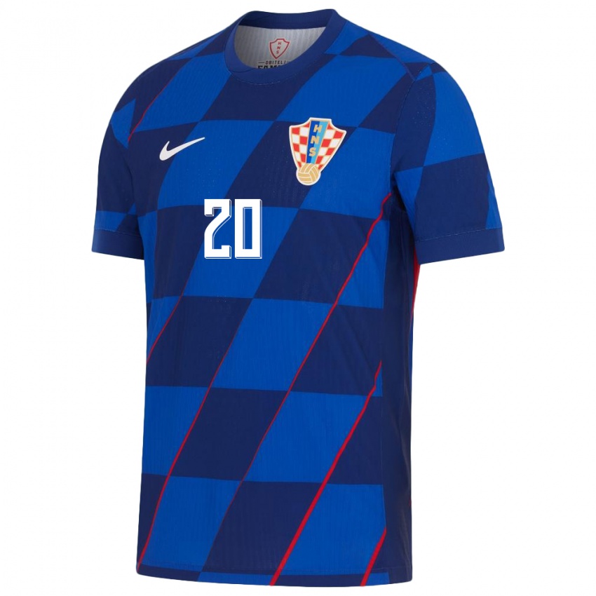 Niño Camiseta Croacia Nika Petaric #20 Azul 2ª Equipación 24-26 La Camisa Chile