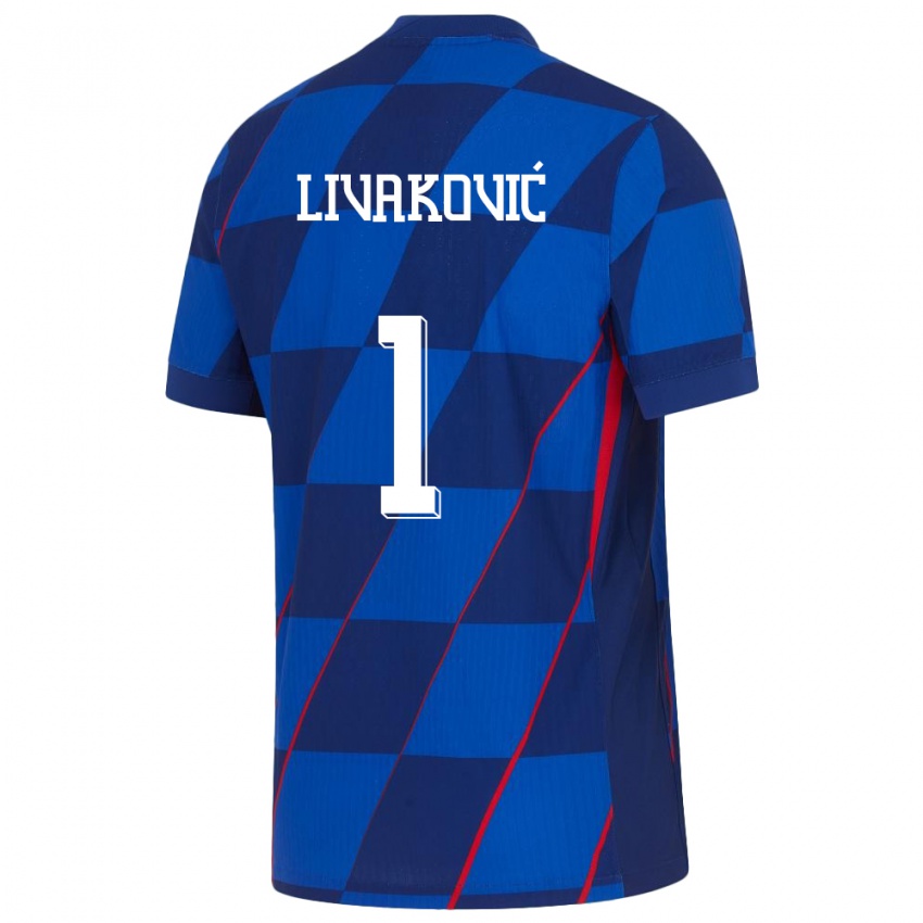 Niño Camiseta Croacia Dominik Livakovic #1 Azul 2ª Equipación 24-26 La Camisa Chile