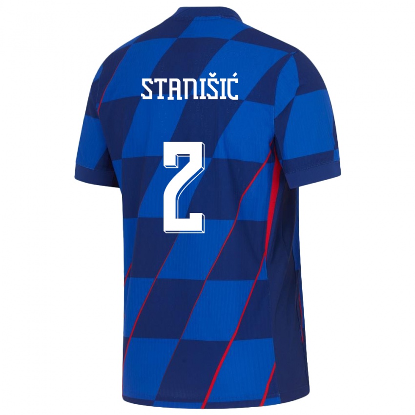 Niño Camiseta Croacia Josip Stanisic #2 Azul 2ª Equipación 24-26 La Camisa Chile