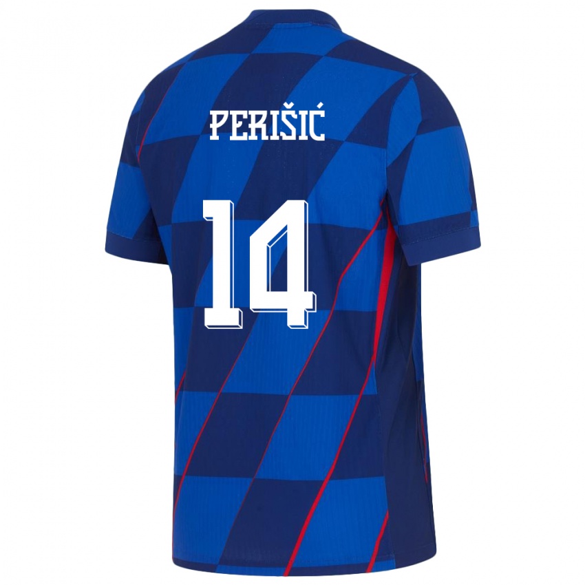 Niño Camiseta Croacia Ivan Perisic #14 Azul 2ª Equipación 24-26 La Camisa Chile