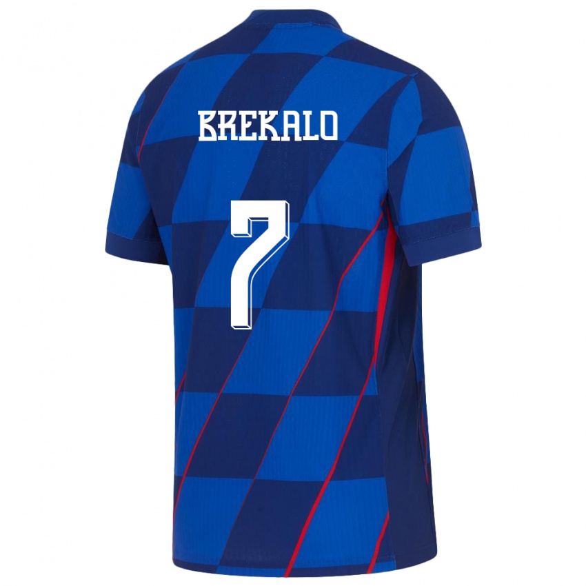 Niño Camiseta Croacia Josip Brekalo #7 Azul 2ª Equipación 24-26 La Camisa Chile