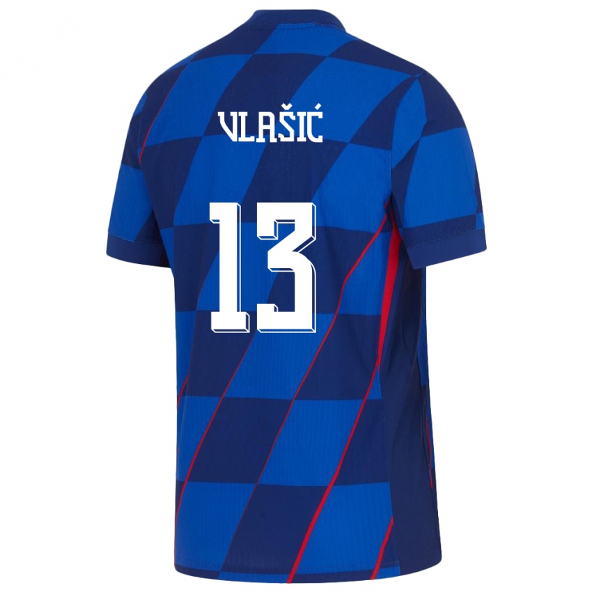 Niño Camiseta Croacia Nikola Vlasic #13 Azul 2ª Equipación 24-26 La Camisa Chile