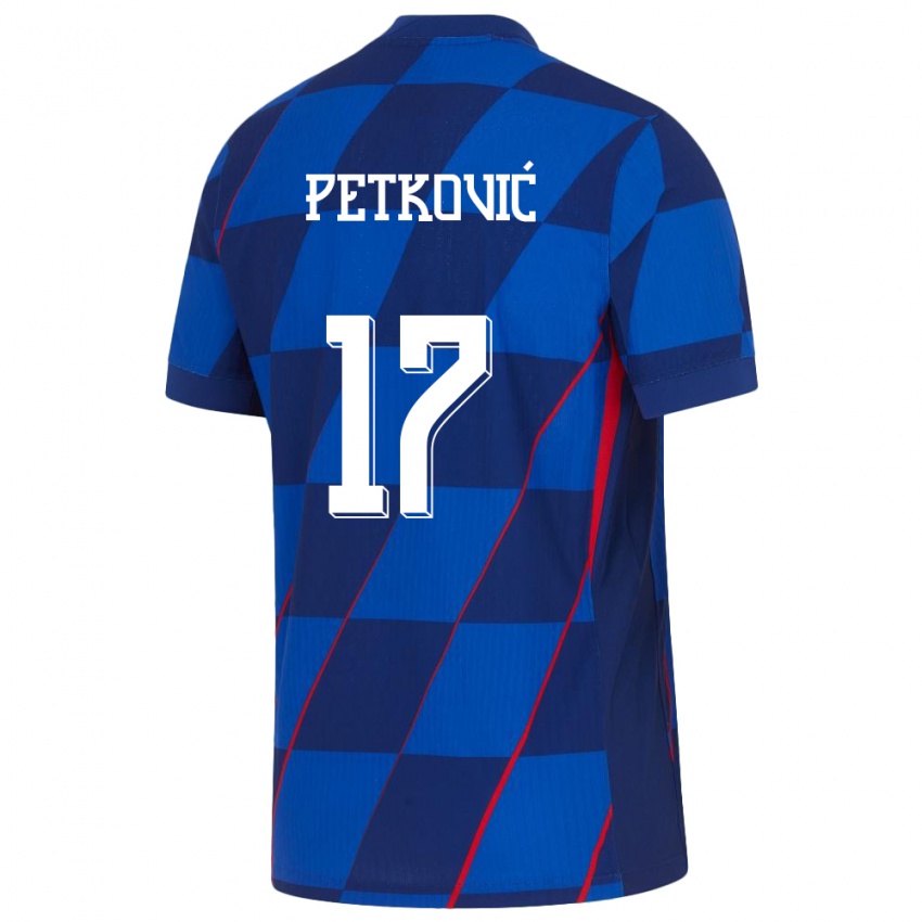 Niño Camiseta Croacia Bruno Petkovic #17 Azul 2ª Equipación 24-26 La Camisa Chile