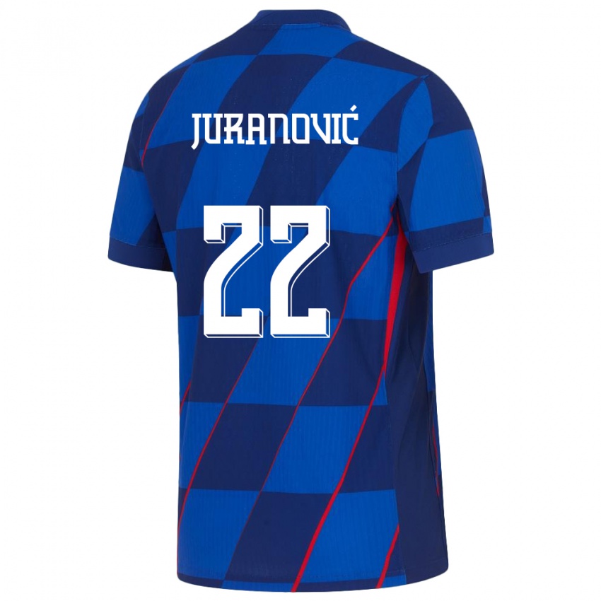 Niño Camiseta Croacia Josip Juranovic #22 Azul 2ª Equipación 24-26 La Camisa Chile