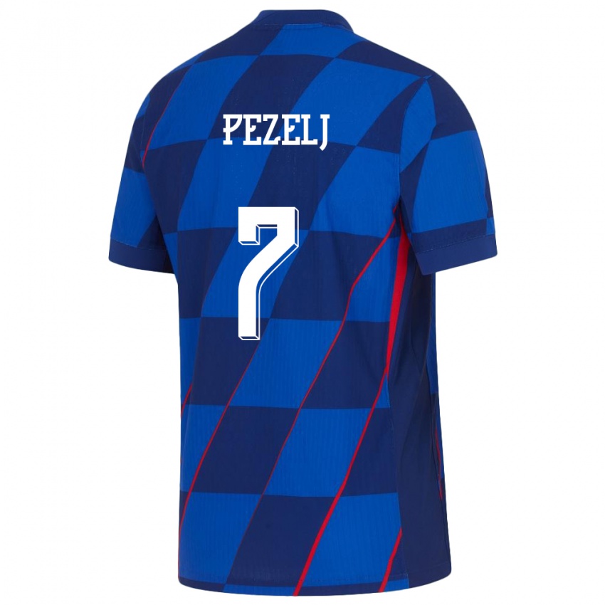 Niño Camiseta Croacia Petra Pezelj #7 Azul 2ª Equipación 24-26 La Camisa Chile