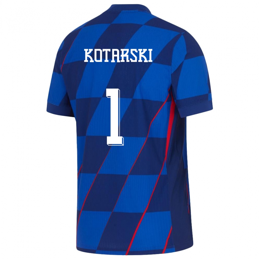 Niño Camiseta Croacia Dominik Kotarski #1 Azul 2ª Equipación 24-26 La Camisa Chile