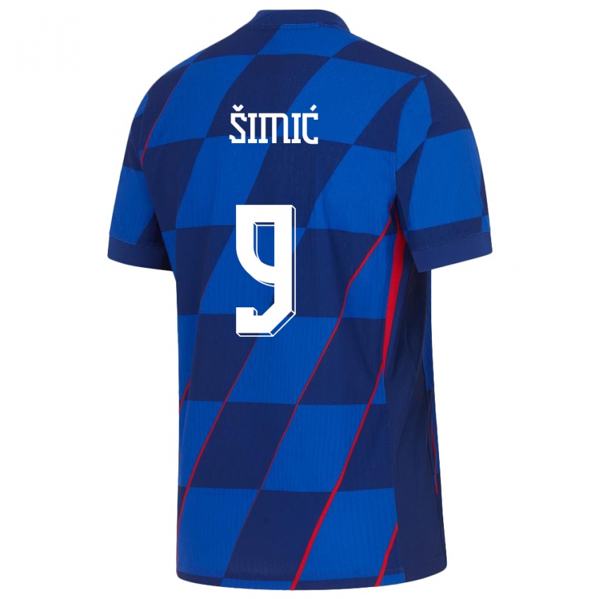 Niño Camiseta Croacia Roko Simic #9 Azul 2ª Equipación 24-26 La Camisa Chile