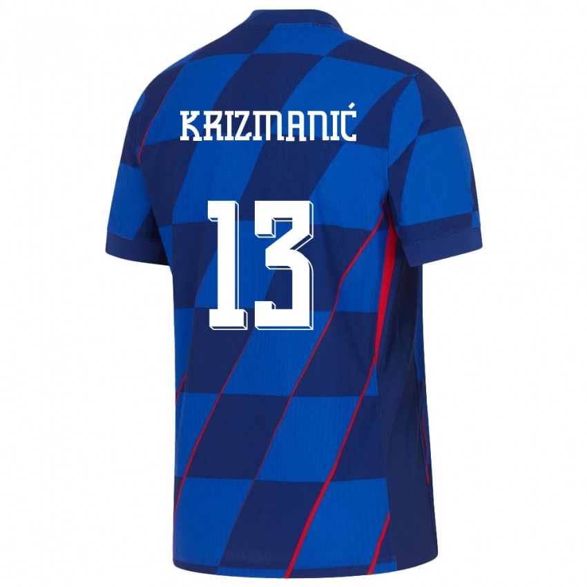 Niño Camiseta Croacia Kresimir Krizmanic #13 Azul 2ª Equipación 24-26 La Camisa Chile