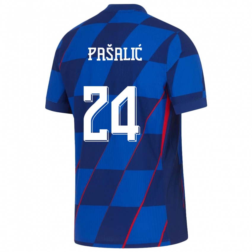 Niño Camiseta Croacia Marco Pasalic #24 Azul 2ª Equipación 24-26 La Camisa Chile