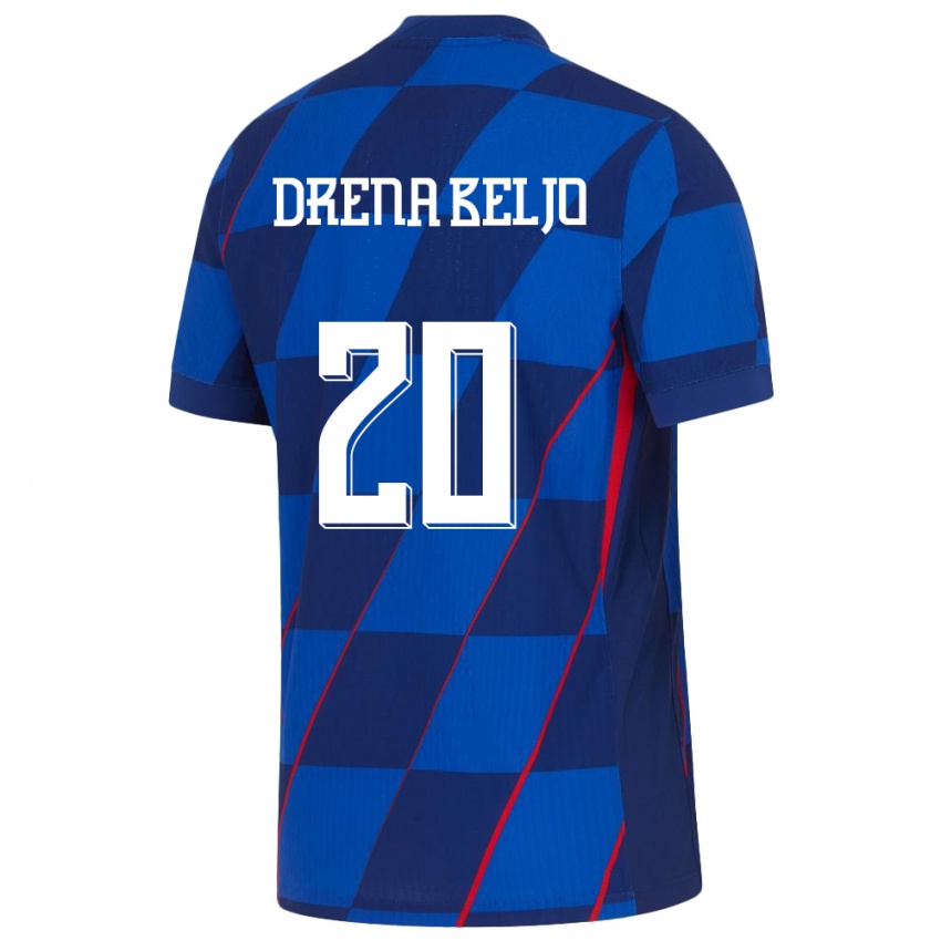 Niño Camiseta Croacia Dion Drena Beljo #20 Azul 2ª Equipación 24-26 La Camisa Chile